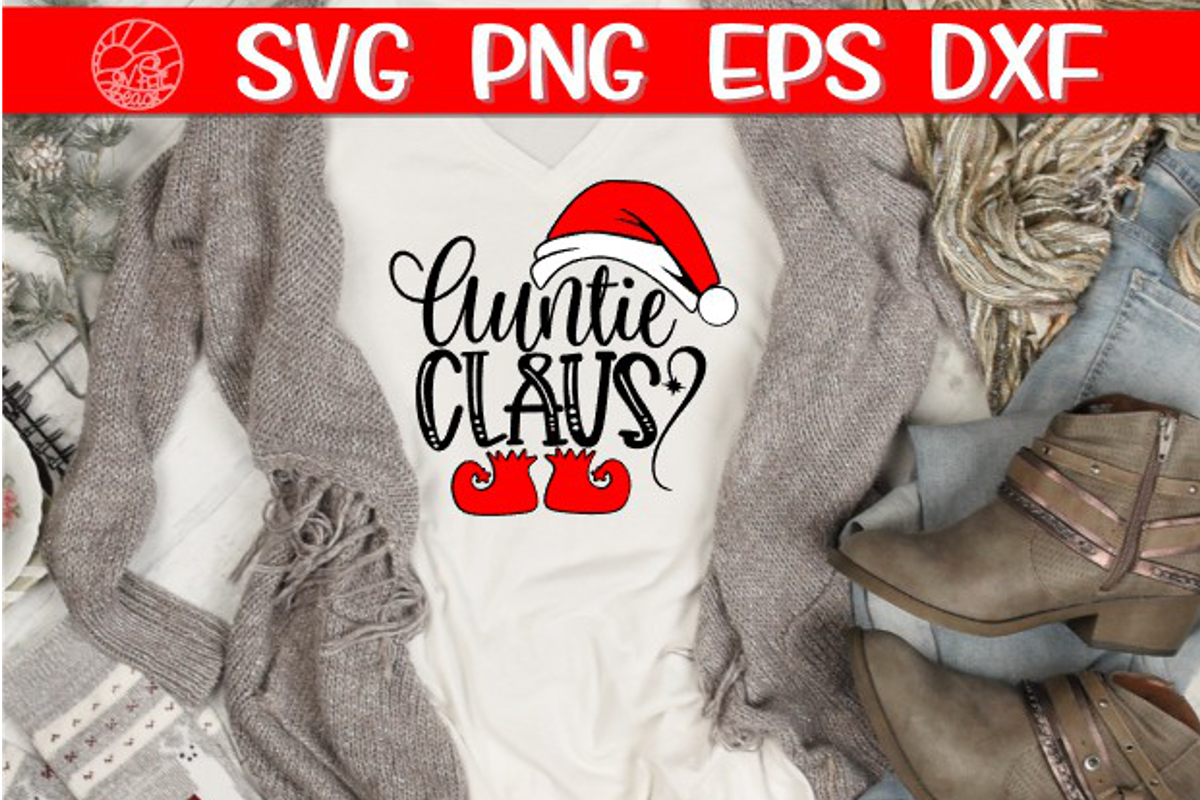 Auntie Claus - SVG PNG EPS DXF example image 1