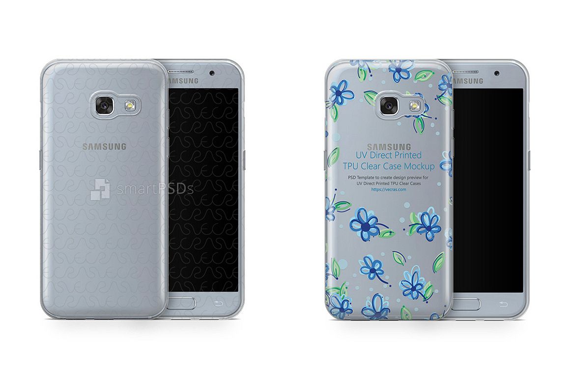 Samsung Galaxy A3 2017 UV TPU Clear Case Design Mockup example image 1