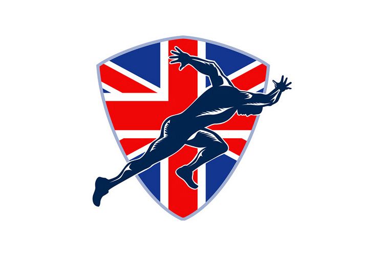 Runner Sprinter Start British Flag Shield example image 1