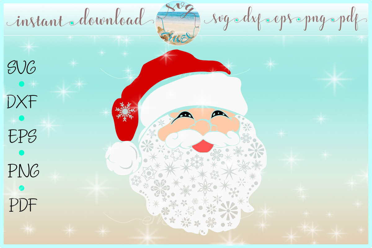 Santa Claus Face Snowflakes Svg Dxf Eps Png Pdf