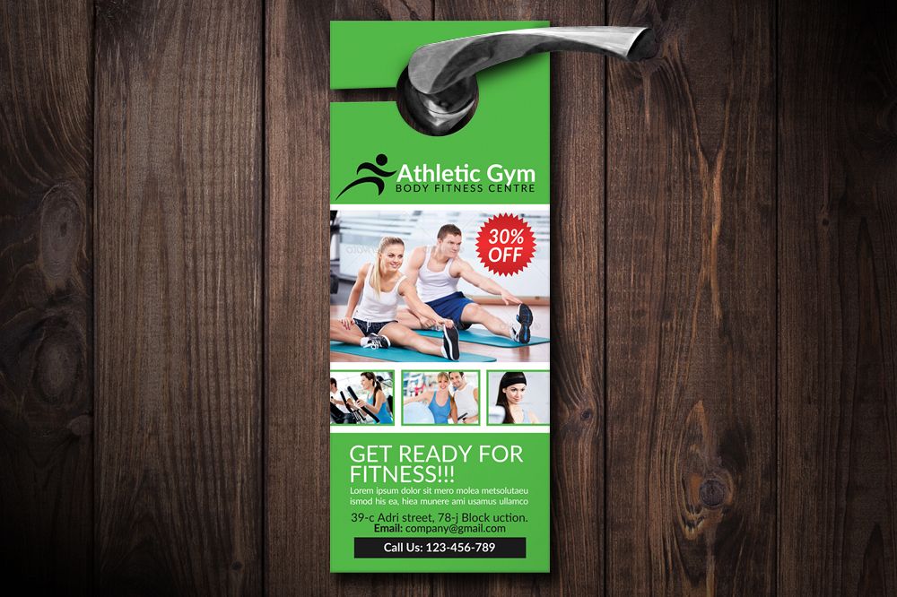 Body Fitness Club Door Hangers example image 1