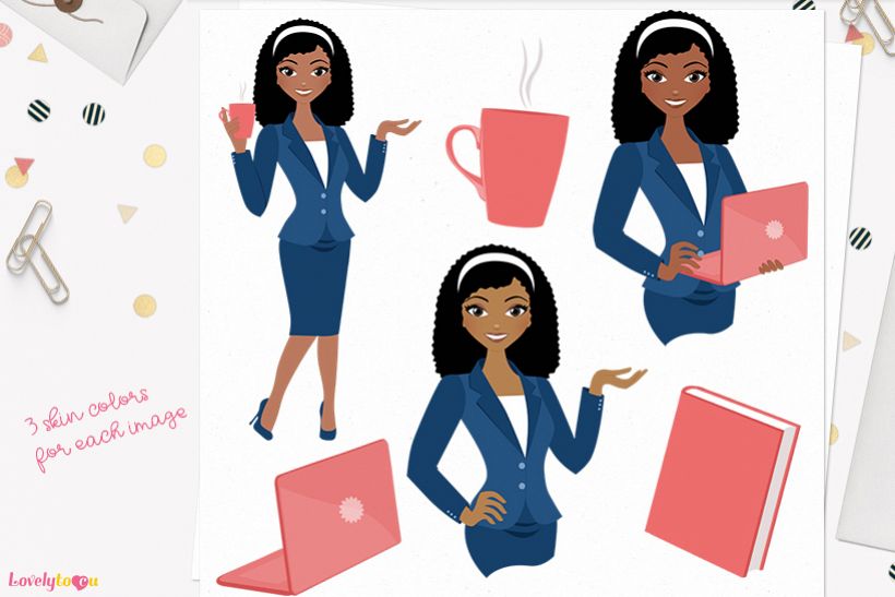 Woman business character clip art L108 Nelly example image 1