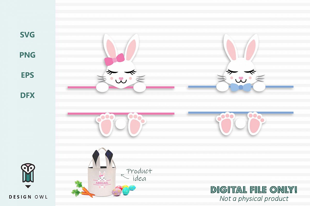 Download Split bunny frame - Easter SVG cut file (214348) | Cut Files | Design Bundles