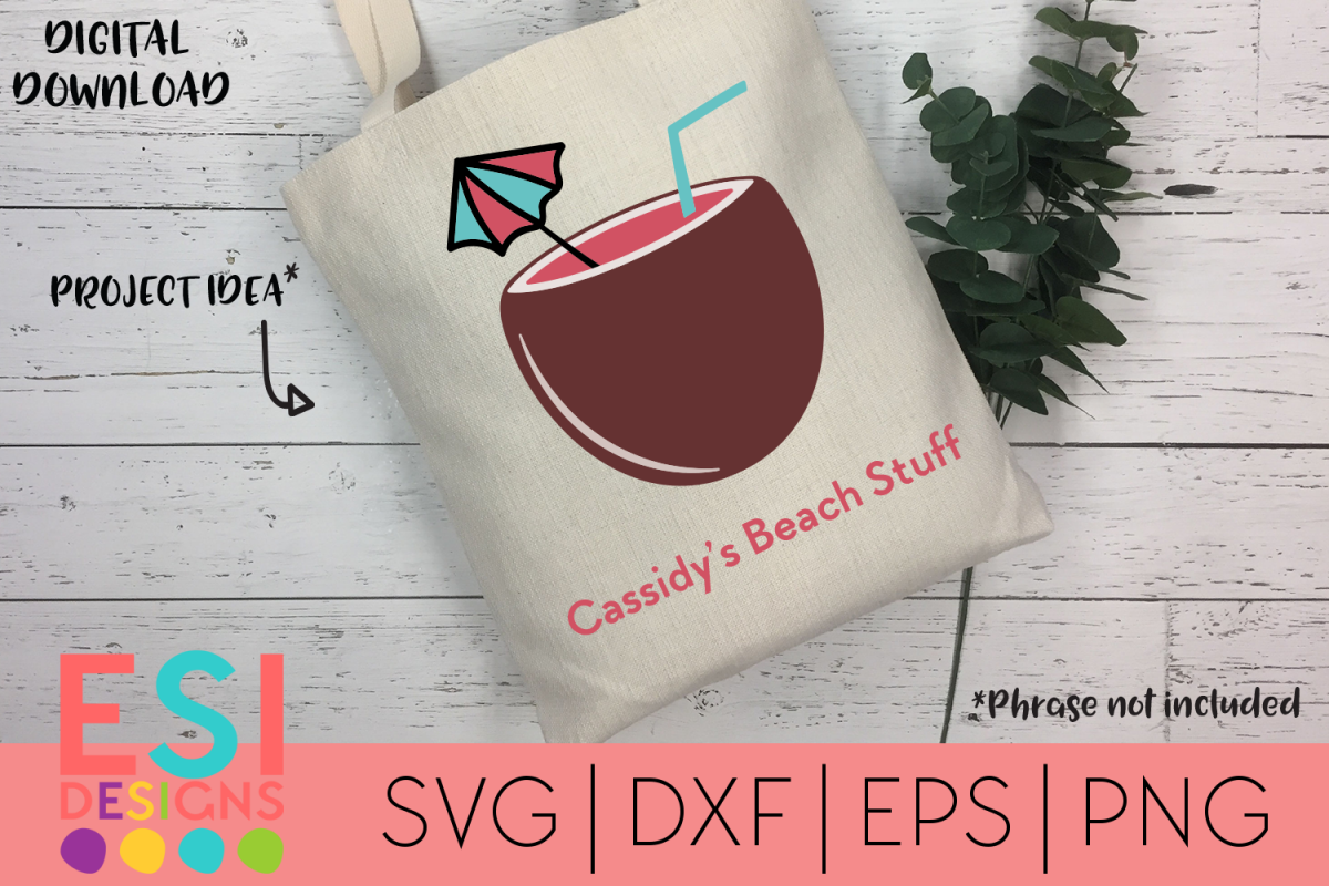Summer |Beach SVG | Coconut Shell Drink Design example image 1