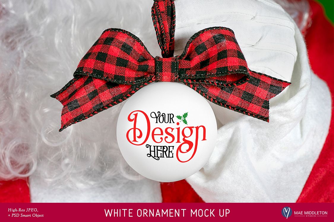 Christmas Mock up - Santa's White Ornament example image 1