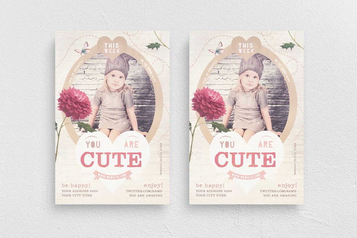 You Are Cute Flyer Template example image 1