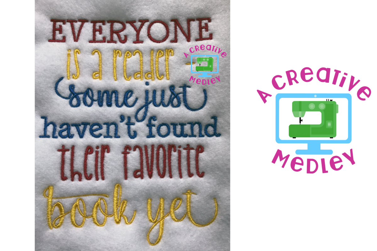 Everyone is a Reader Embroidery Design example image 1