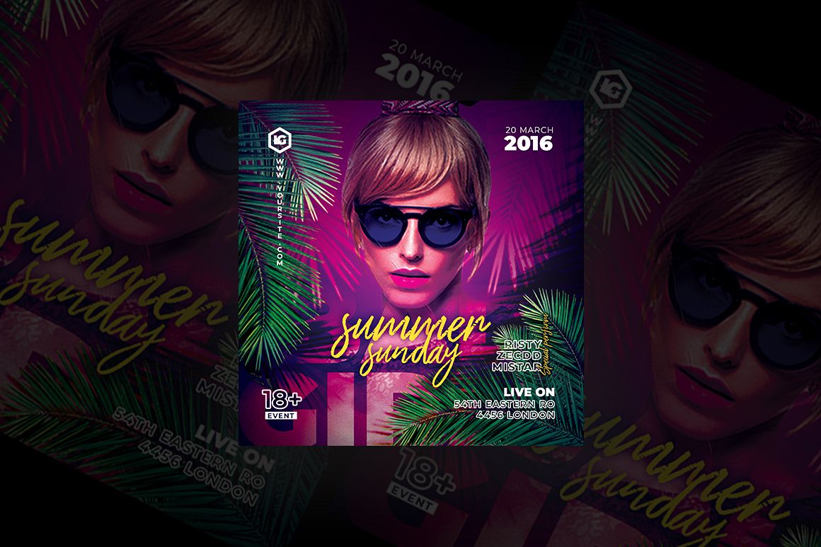 Summer Sunday Party Flyer example image 1