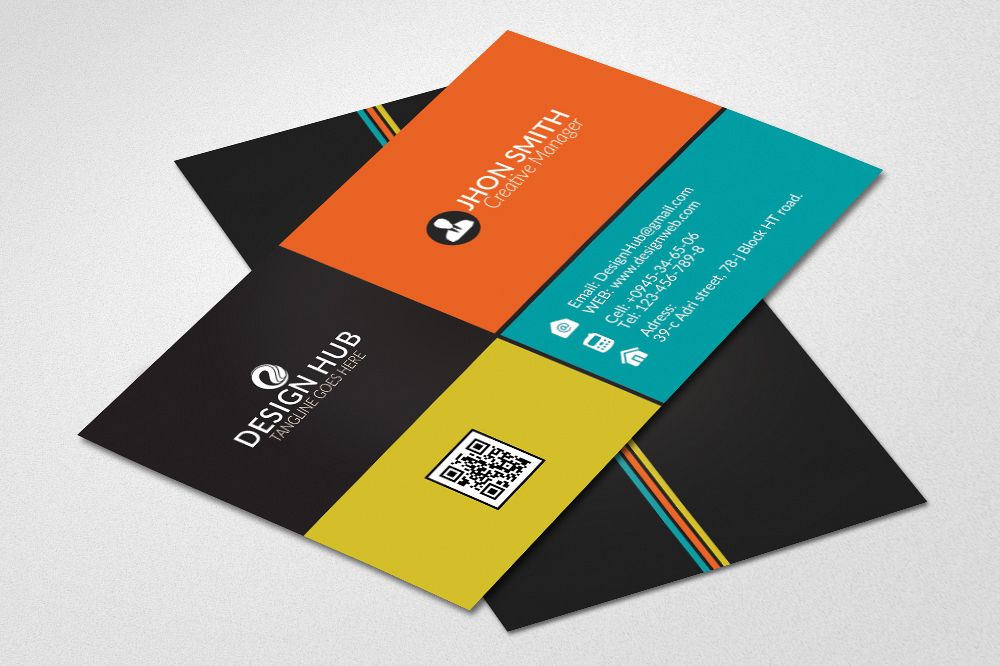 Stylish Multi Color Business Cards example image 1