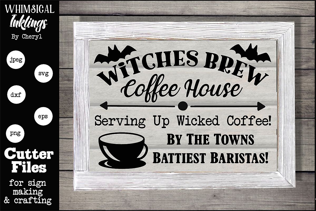 Batty Barista-Halloween SVG example image 1