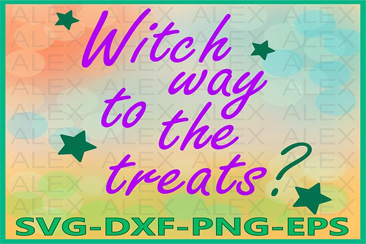 Witch Way To The Treats Svg, Halloween Witches, Witch png example image 1