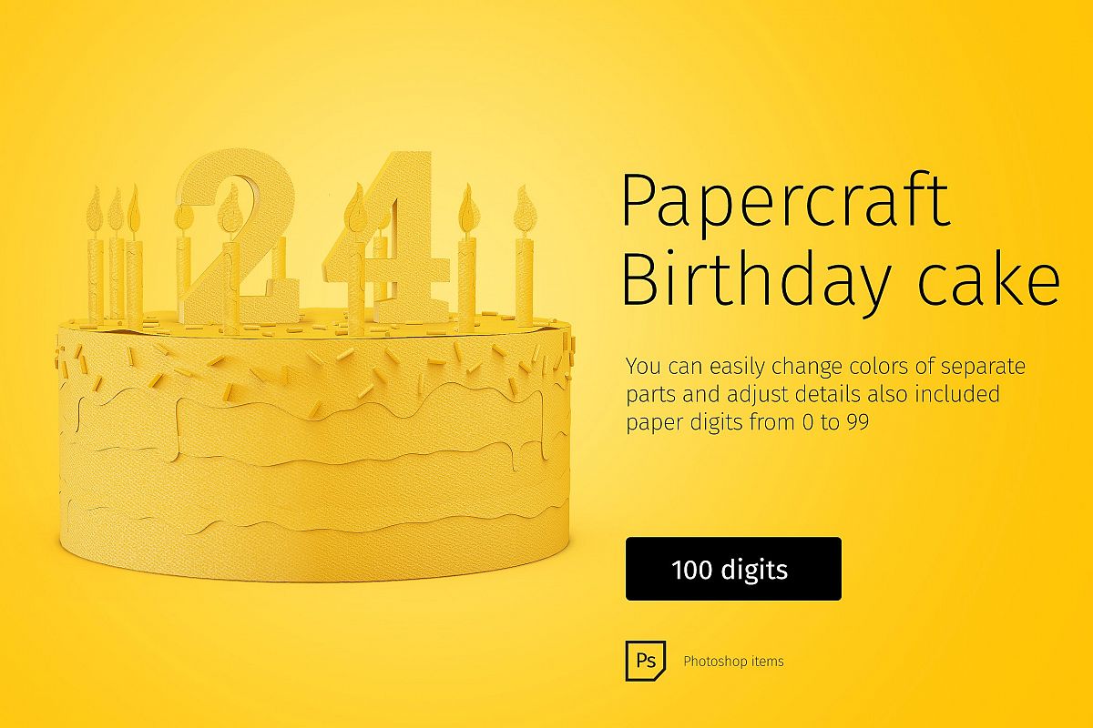 Papercraft Birthday Cake example image 1