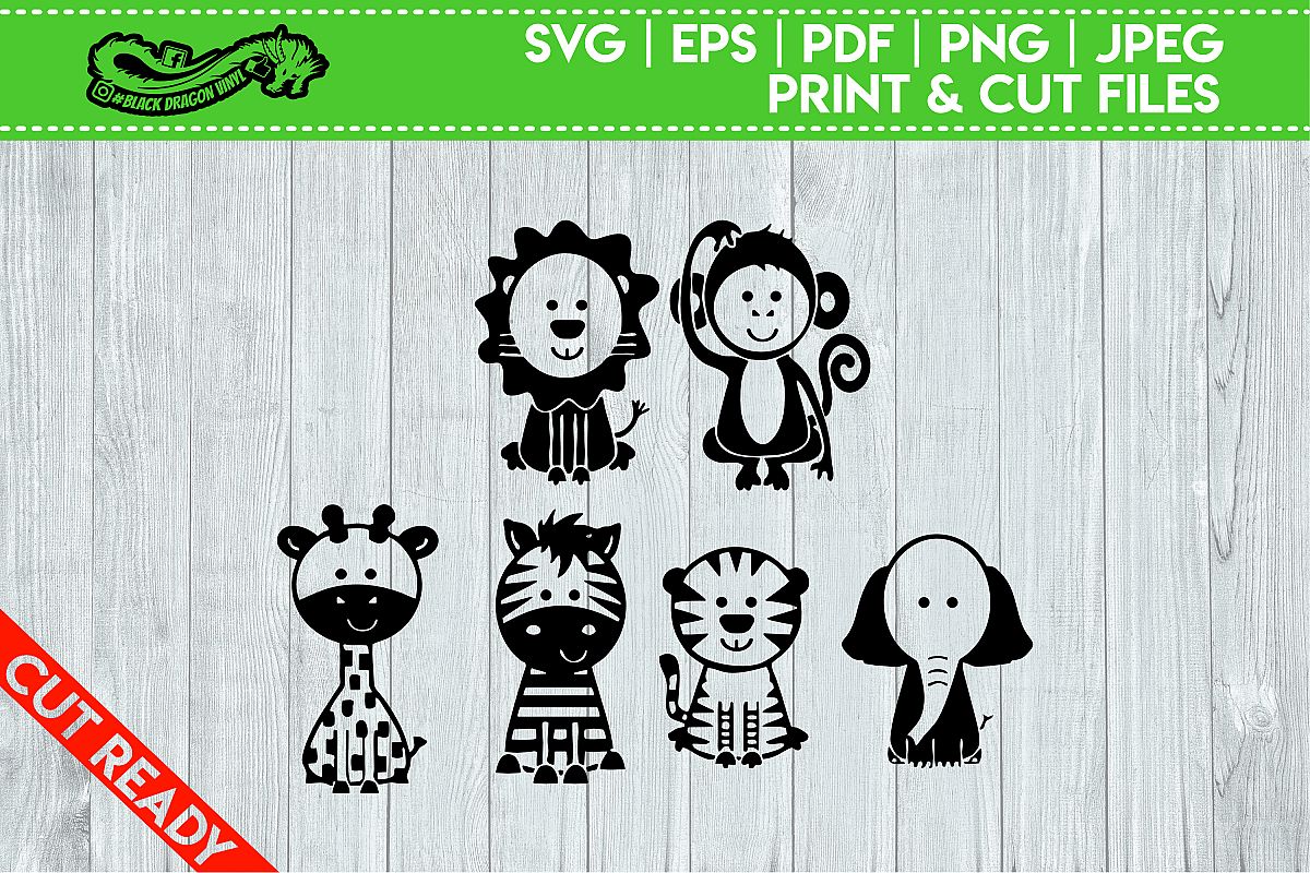 Set of 6 Cute Animals example image 1