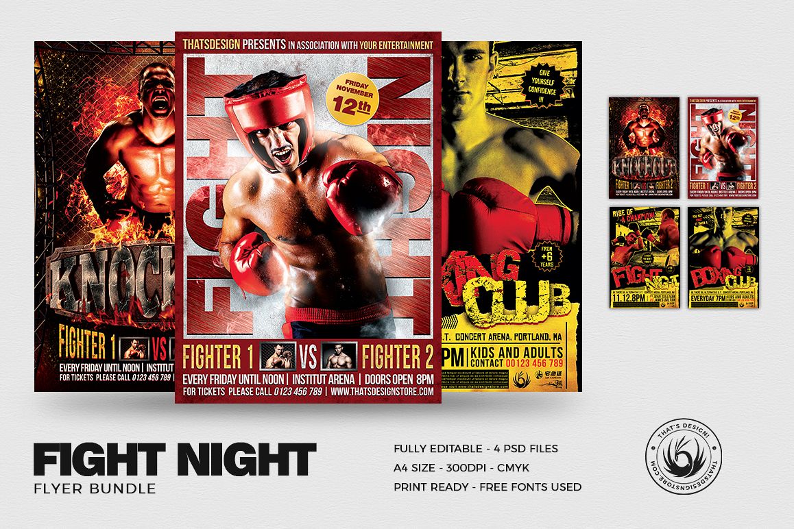 Fight Night Flyer Bundle example image 1
