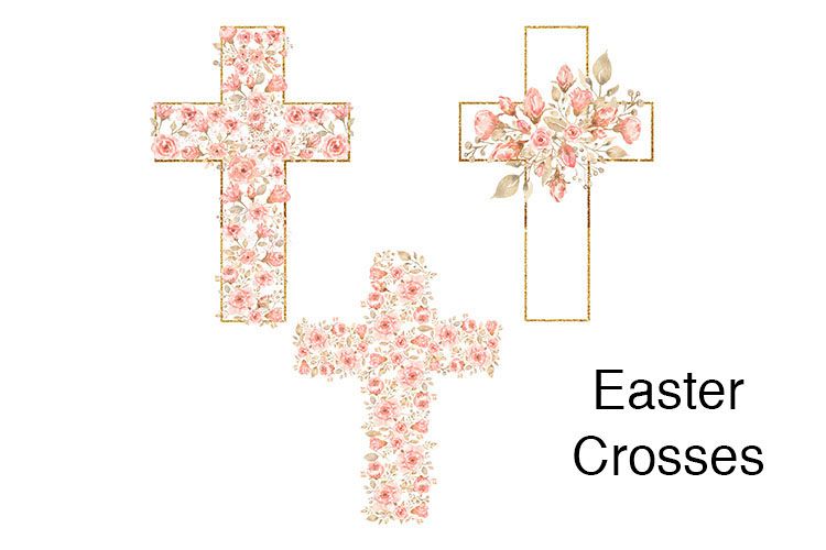 Download Watercolor Easter Cross Clipart (445064) | Illustrations ...