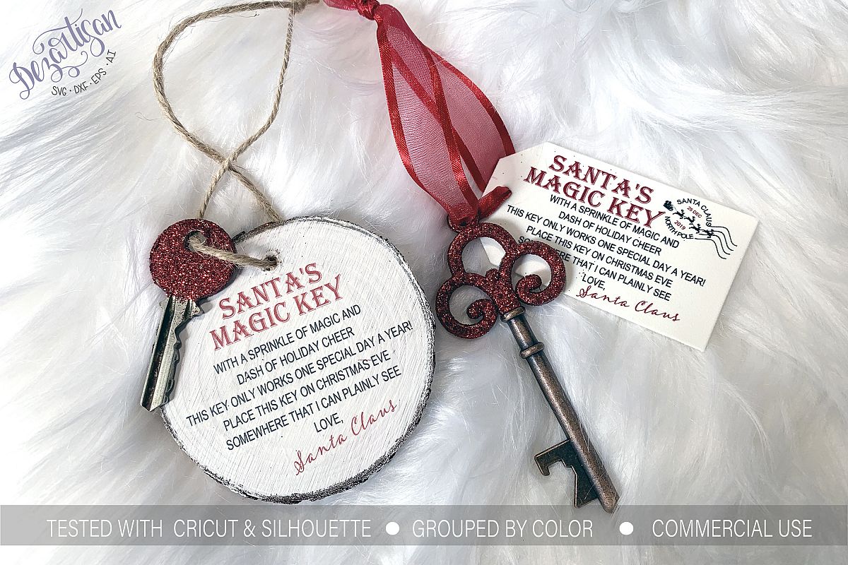 Santa's Magic Key UPDATED SVG DXF PNG cut file example image 1