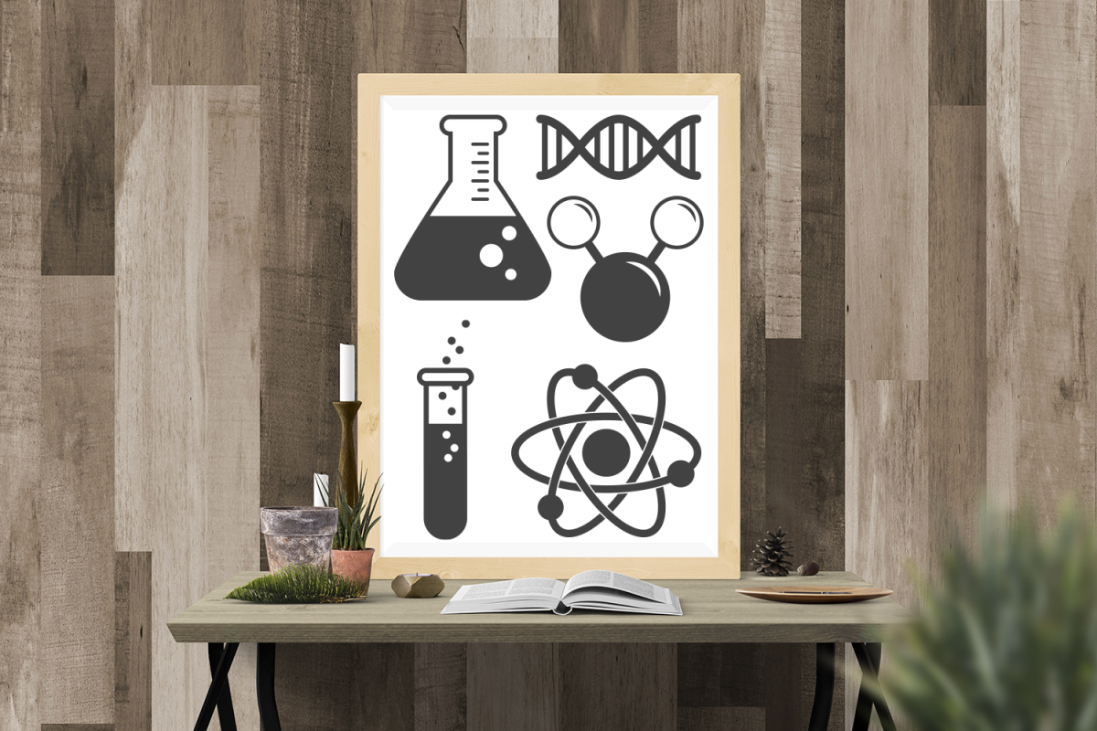 Science Symbols SVG File Cutting Template Set example image 1