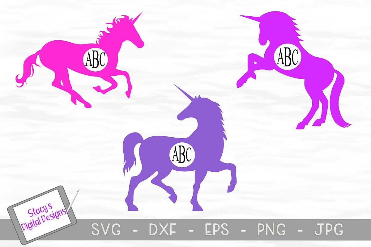 Download Unicorn Monogram Frame SVG bundle - 3 unicorn designs ...