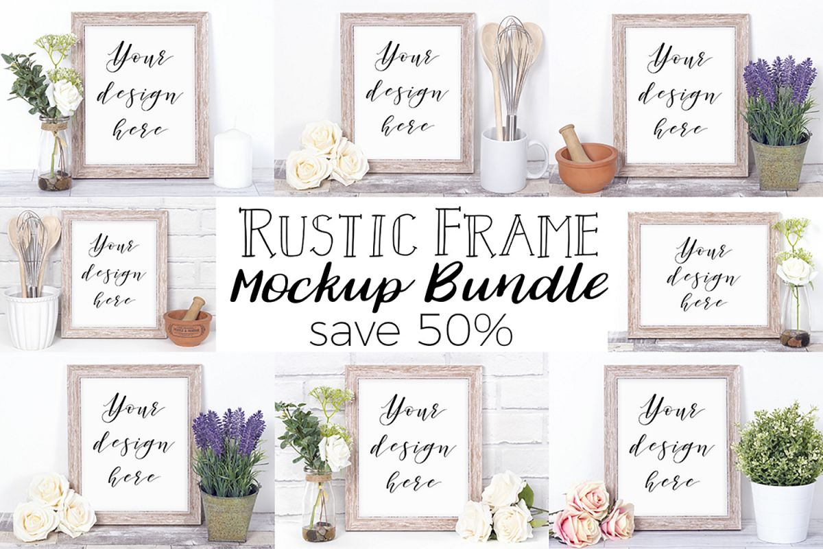 Rustic Frame Mockup Photography Bundle example image 1