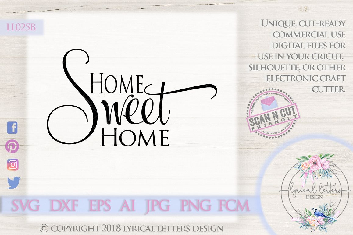 Home Sweet Home SVG DXF Cut File LL025B example image 1