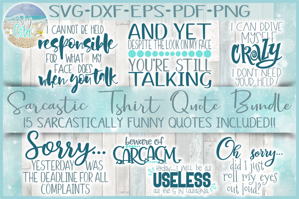 Download Funny Sarcastic Humorous Sayings Quote SVG Bundle