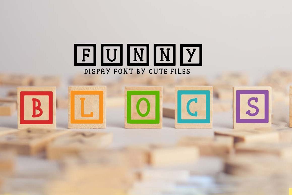 Funny blocks font for building blocks party example image 1