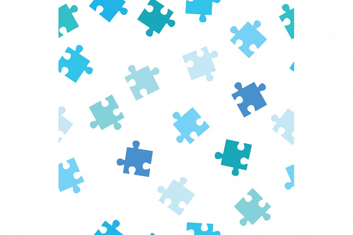 Seamless decorative vector background with puzzles. Print. Repeating background. Cloth design, wallpaper. example image 1