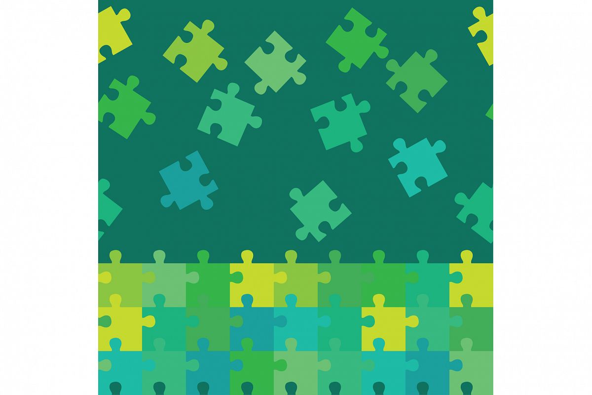 Seamless decorative vector background with puzzles. Print. Repeating background. Cloth design, wallpaper. example image 1