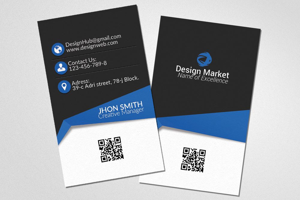 Vertical Business Cards Templates example image 1