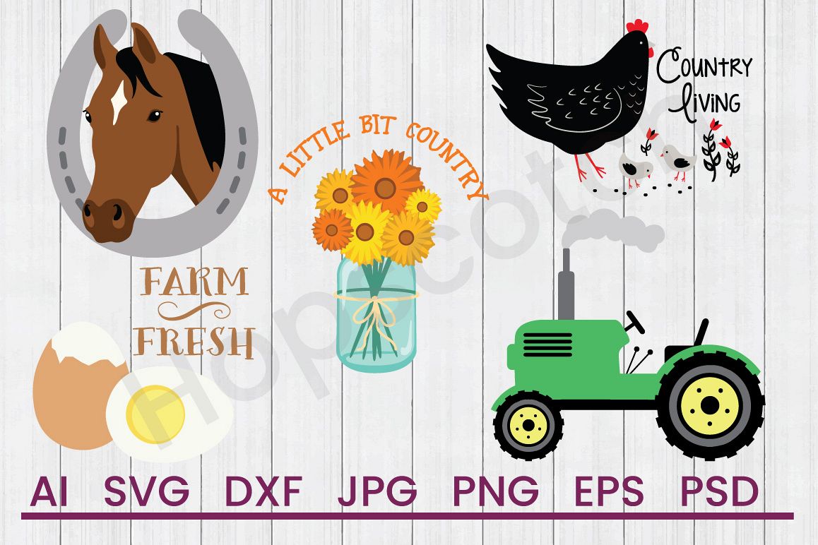 Farmhouse SVG Bundle, DXF File, Cuttable File example image 1