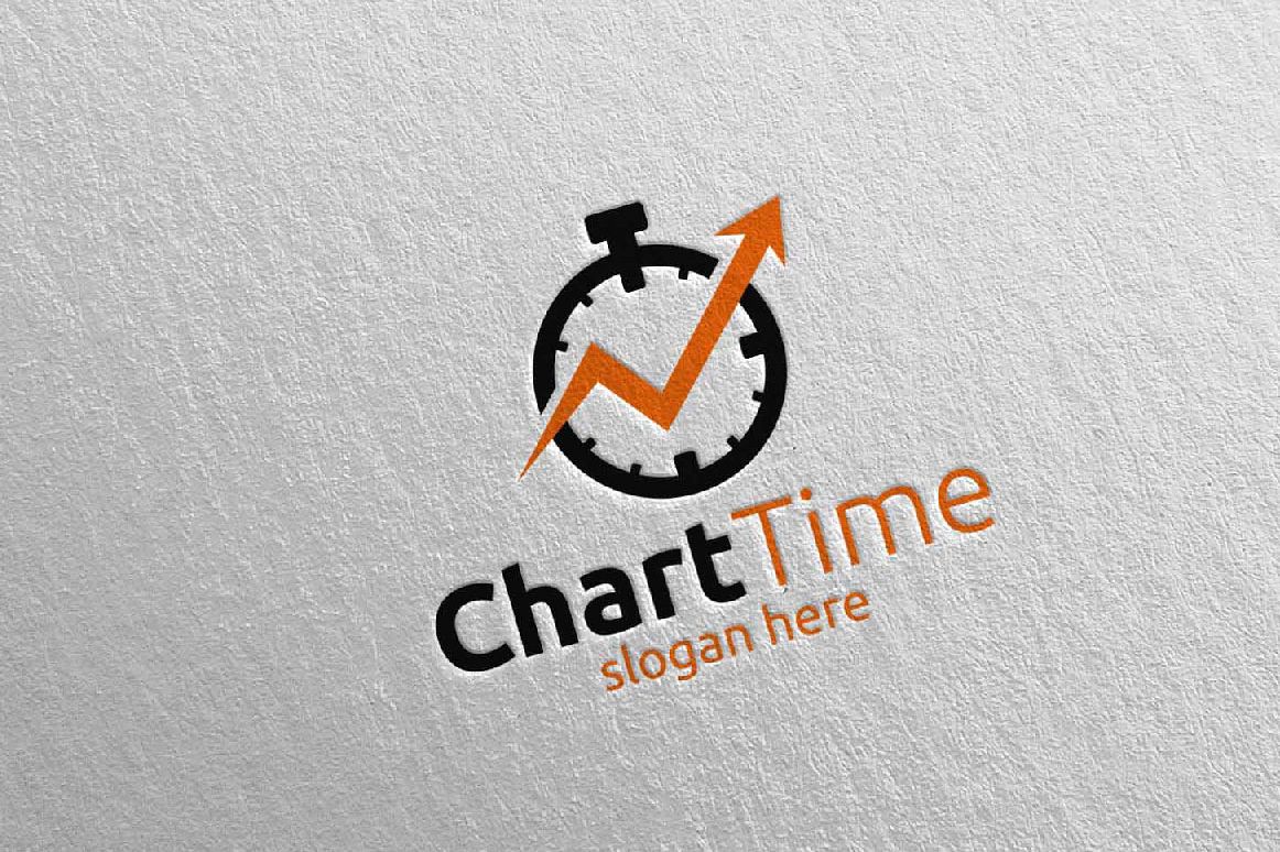 Chart Time Marketing Financial Advisor Logo Design 18 example image 1