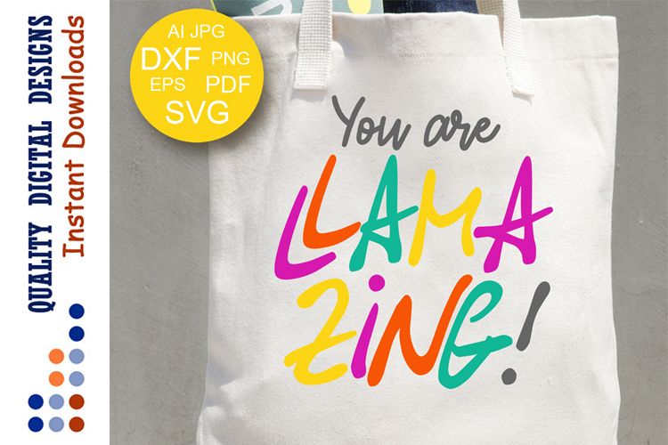 Llama Svg Valentines day decor Llamazing Svg example image 1