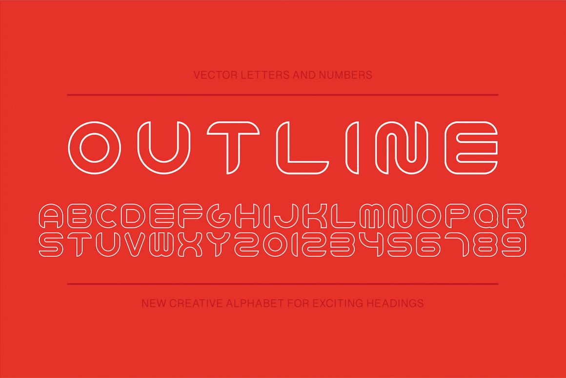 Vector outline decorative alphabet example image 1