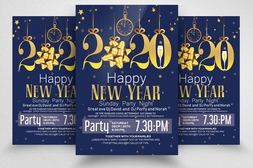 New Year Party Night Flyer/Poster example image 1