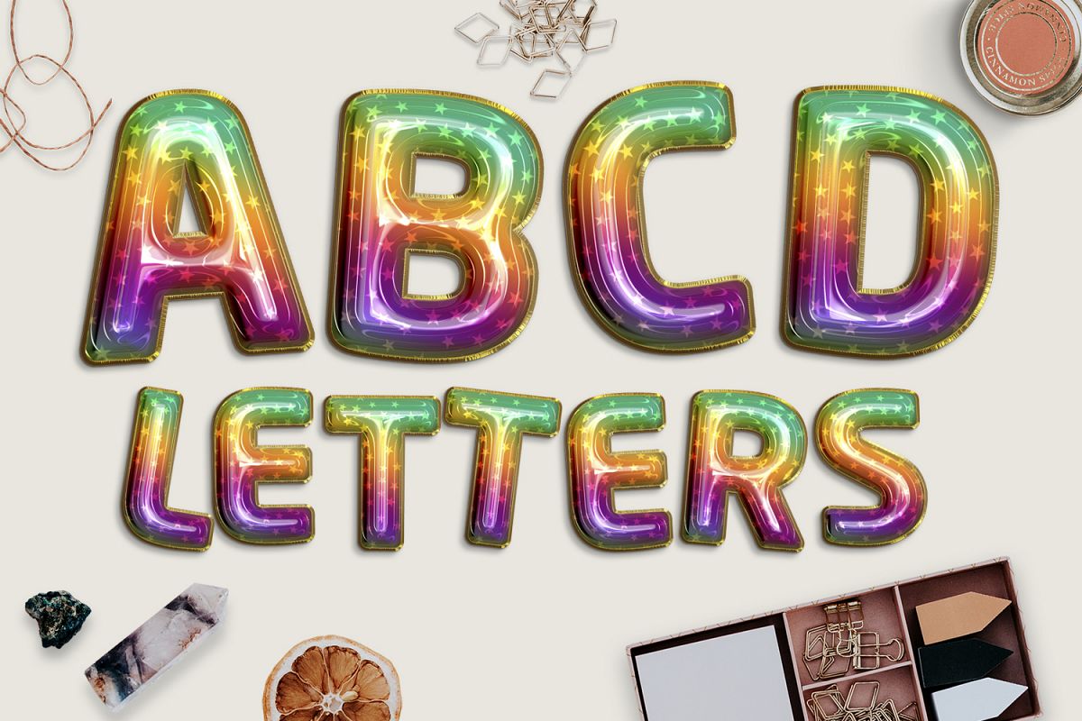 Rainbow Balloons Alphabet example image 1