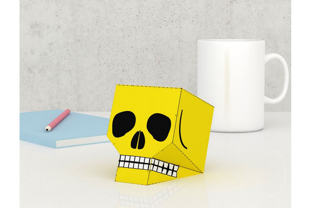 DIY Skull favor - 3d papercraft example image 1