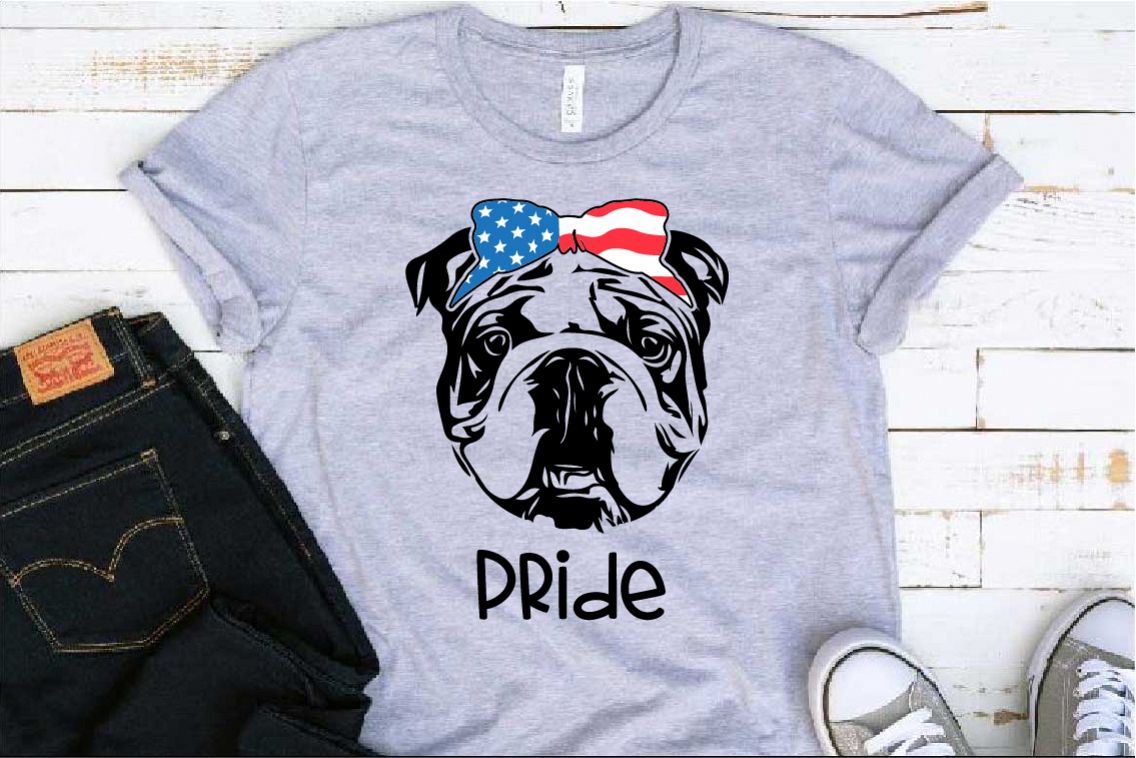 Bulldog USA Bandana Head French Dog 4th July 1380S example image 1