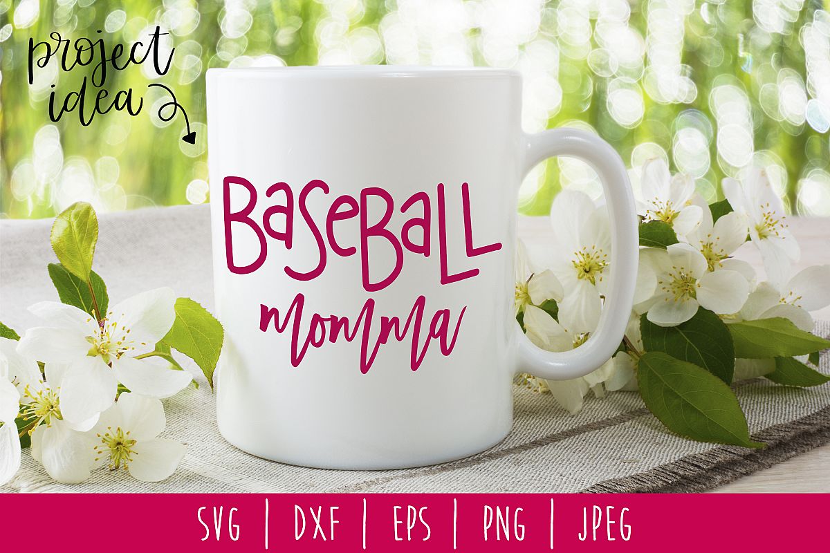 Baseball Momma SVG, DXF, EPS, PNG JPEG example image 1