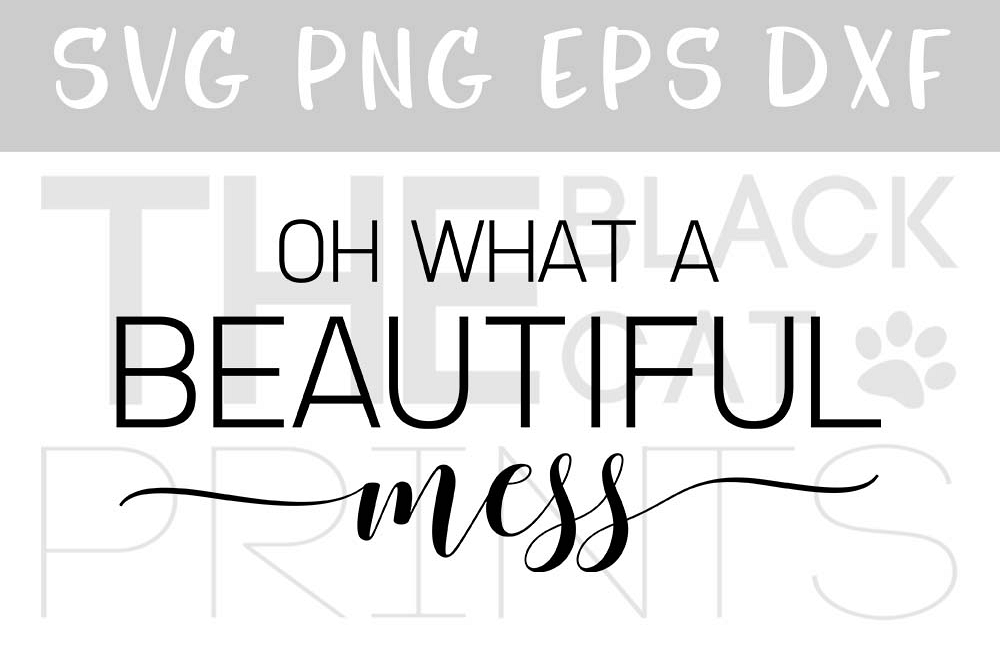 Oh what a beautiful mess SVG PNG EPS DXF example image 1