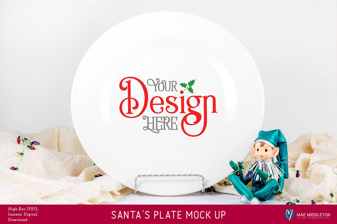 Christmas Mock up - Santa's Plate, Cookies for Santa example image 1
