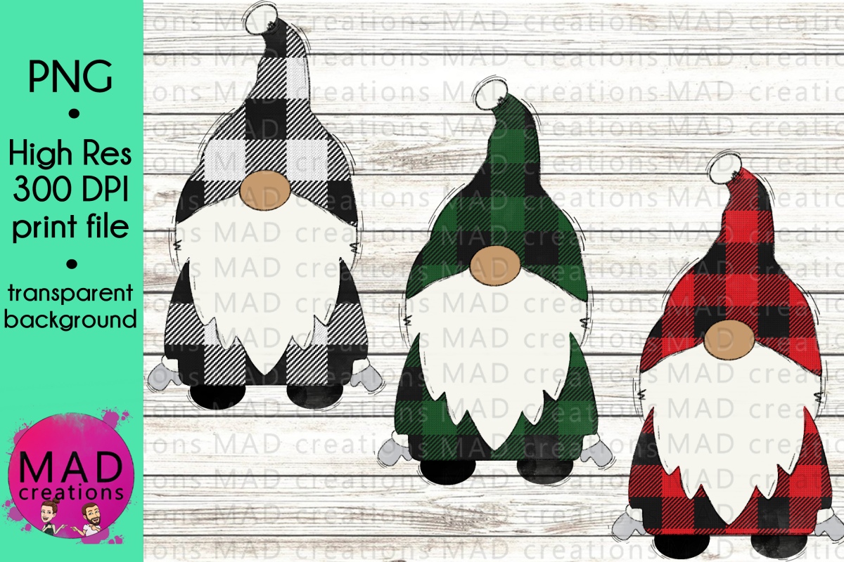 Santa Gnome - Buffalo Plaid Bundle example image 1