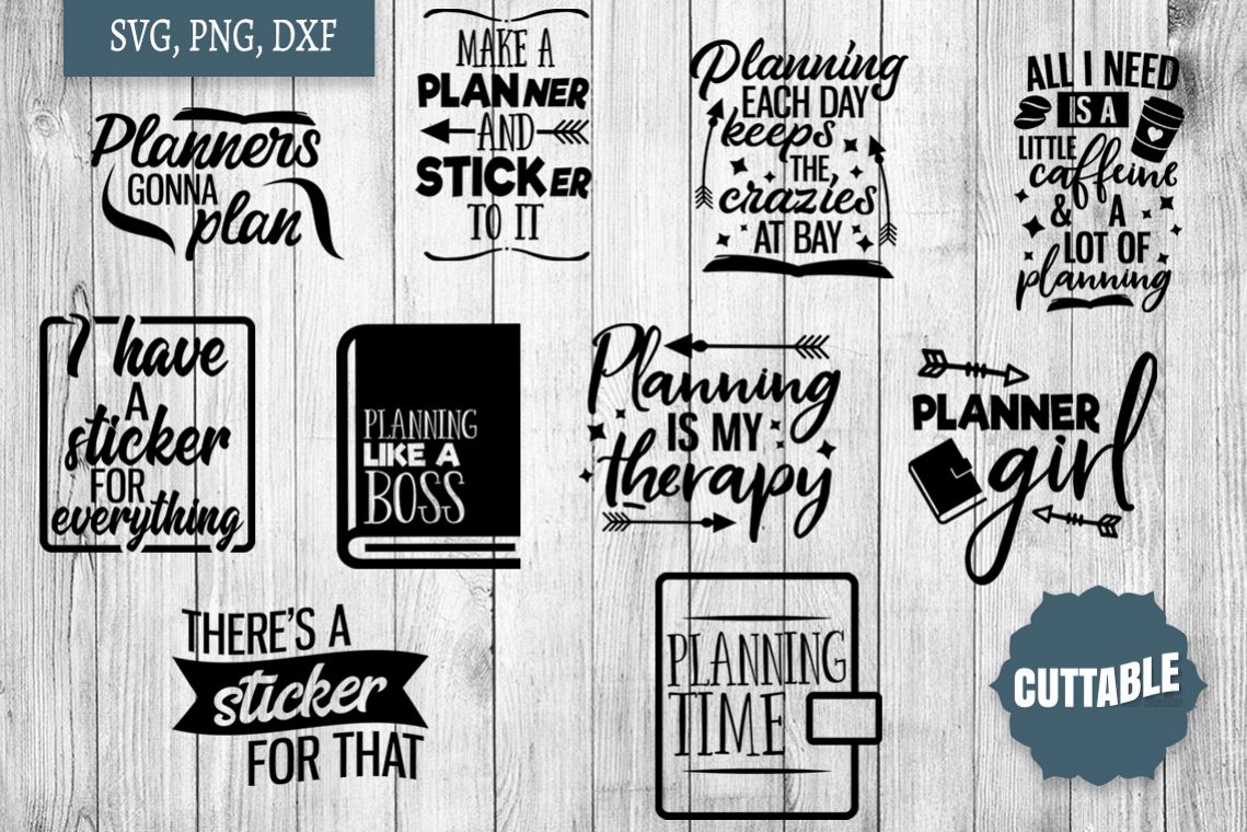 Planner SVG bundle, Planner love cut files, planner girl svg example image 1