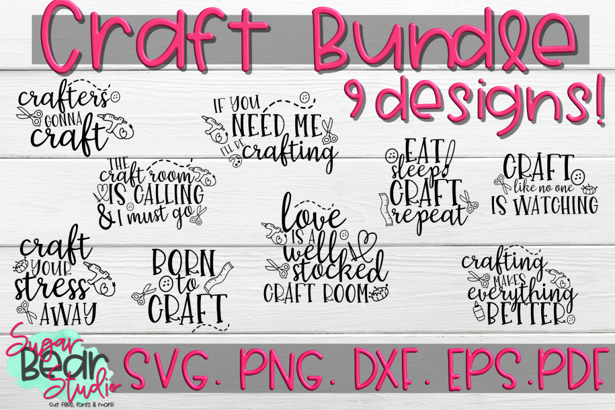 Crafting Bundle 9 Designs! - Craft SVGs example image 1
