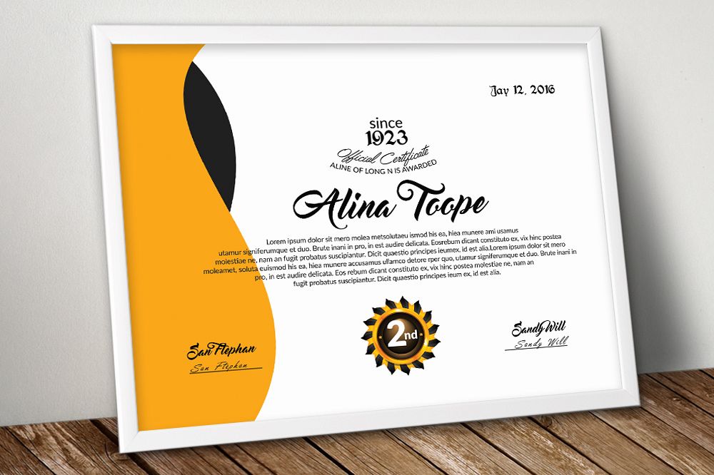 Certificate Template example image 1