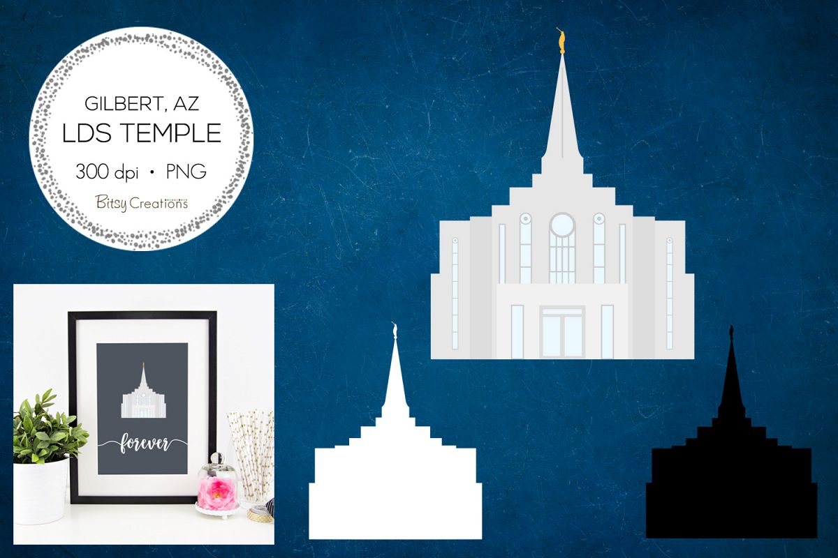Gilbert Arizona LDS Temple Clipart example image 1
