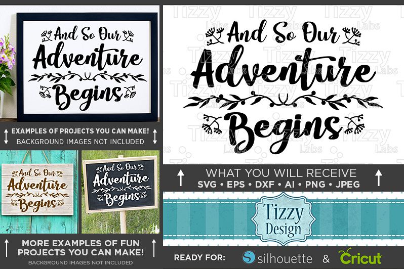 And So Our Adventure Begins SVG Wedding Sign - 5512 example image 1