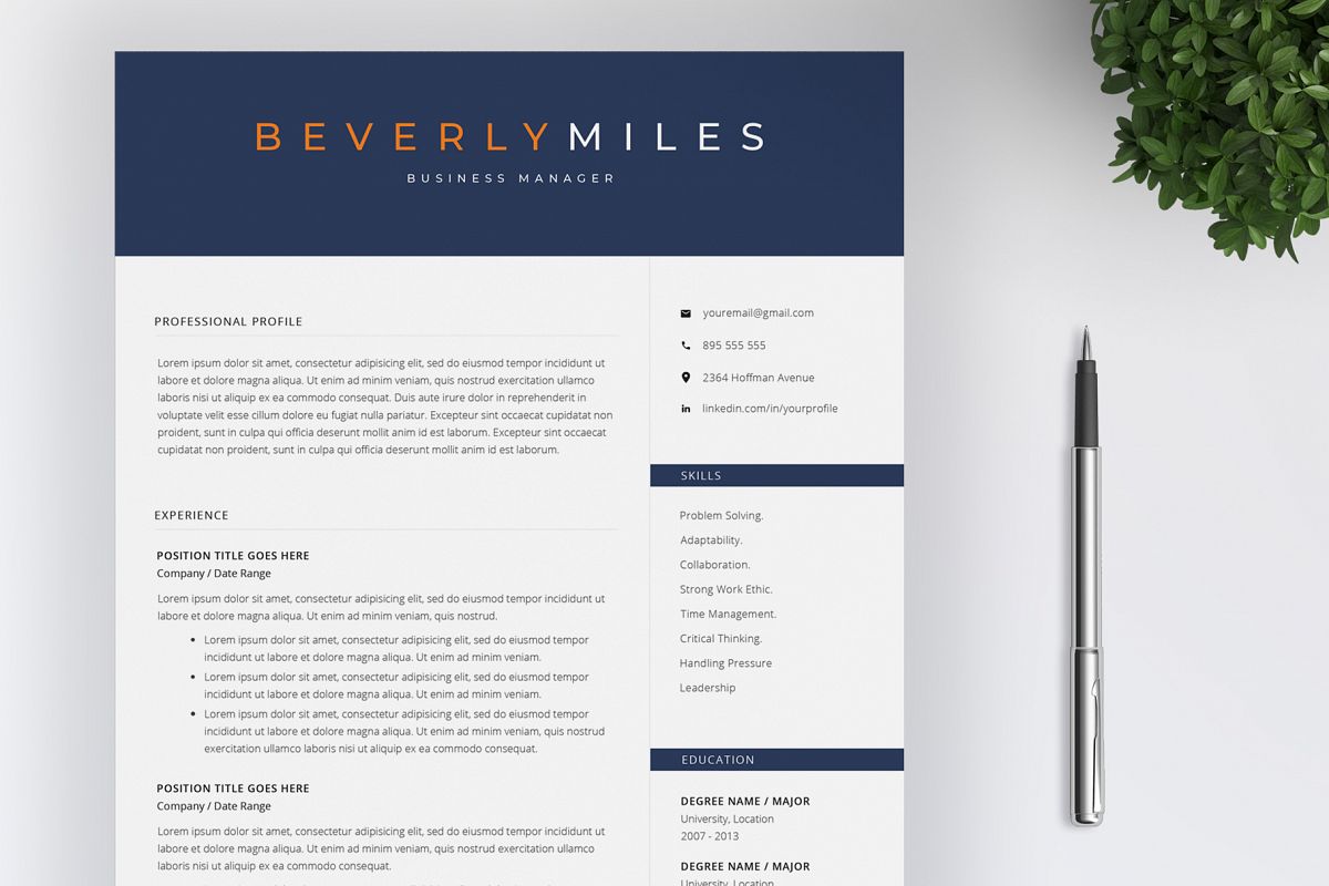 Resume Template and Cover Letter | CV template example image 1