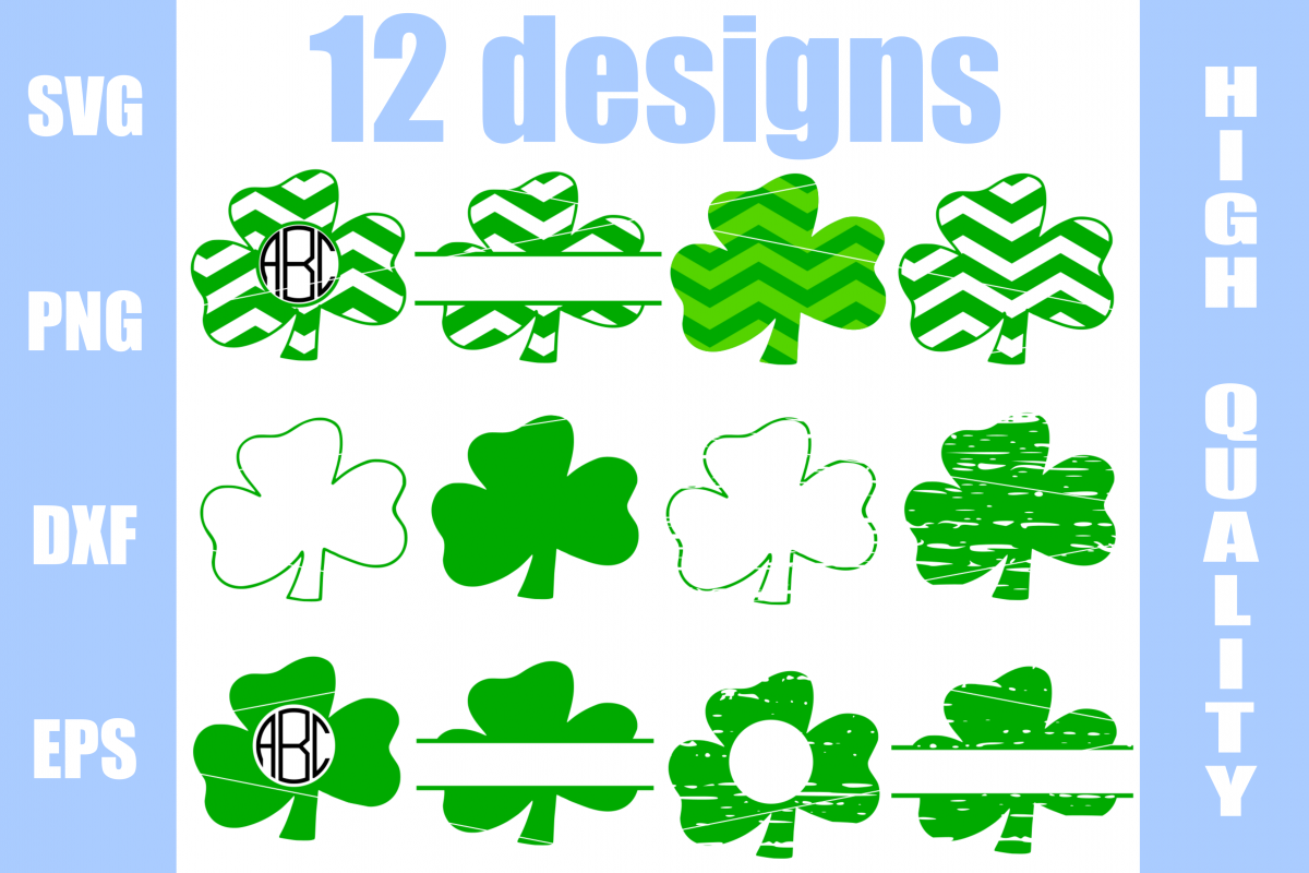 Shamrock Monogram Bundle Svg example image 1