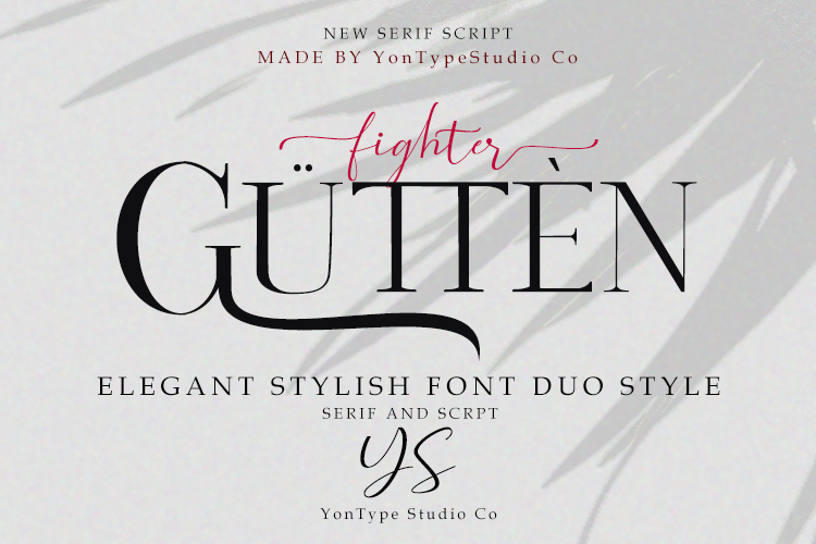 Gutten fighter Font Duo w/ Bonus 6 Logos example image 1