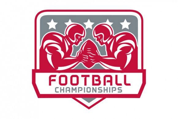 American Football Championship Crest Retro example image 1